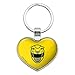 Power Rangers Yellow Ranger Helmet Keychain Heart Love Metal Key Chain Ring