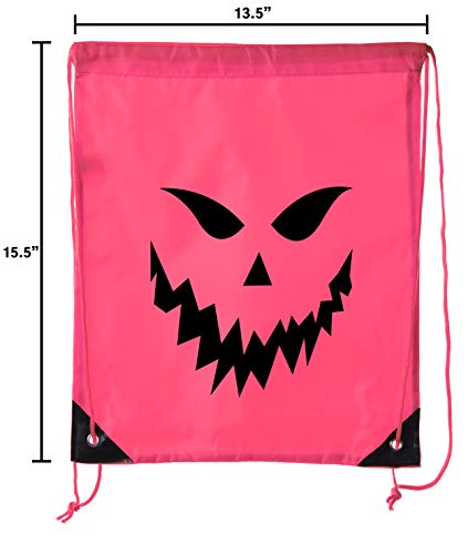 Spooky Face Cinch Bag, Halloween Treat Bag for Candy, Funny Halloween Cinch Bags2