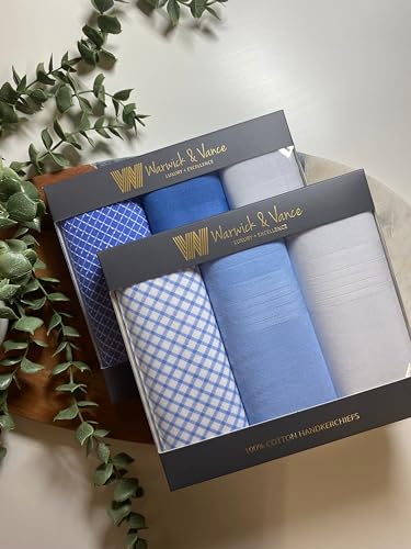 2 Packs Of 7 Mens/Gentlemens White Handkerchiefs, Embroidered