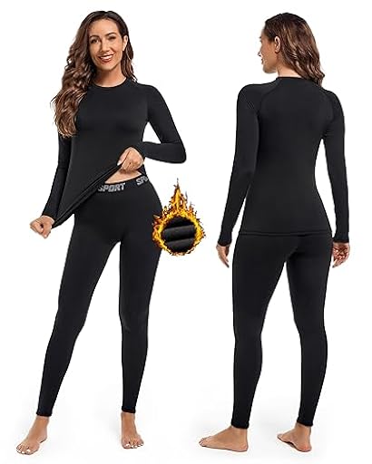 Hyeek Ropa Interior Térmica Mujer - Conjunto de Invierno Frio Extremo con Manga Larga, Camiseta y Pantalón Térmico, Ideal para Esquí y Moto (Negro, M) | Ya disponible en tu tienda friki favorita! En mundofriki.es!