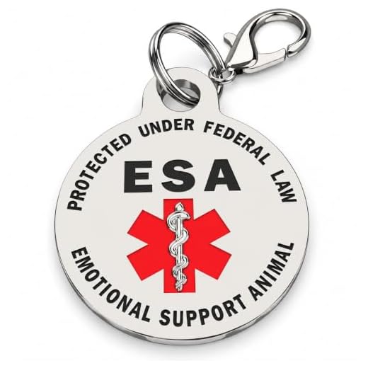 ESA Small Breed Emotional Support Animal Tag, Red, .999 Inch ID Tag