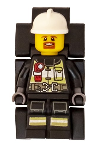Image of LEGO Kid's Analog Watch Set Minifigure Link City Fire Fighter 802159