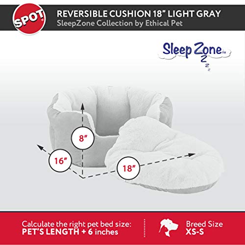 Spot Sleep Zone Puppy Beds For Small Dogs Washable - Reversible Cushion 18 Inches Cute Pet Bed For Cats & Small Sized Dogs - Award Winning- Light Grey, 18X16 #TOP4