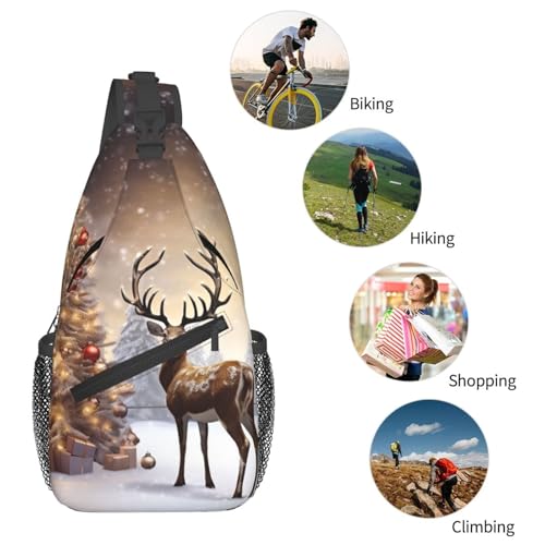 Sling Bag unisex para hombro diseño navideño y senderismo miniatura 5