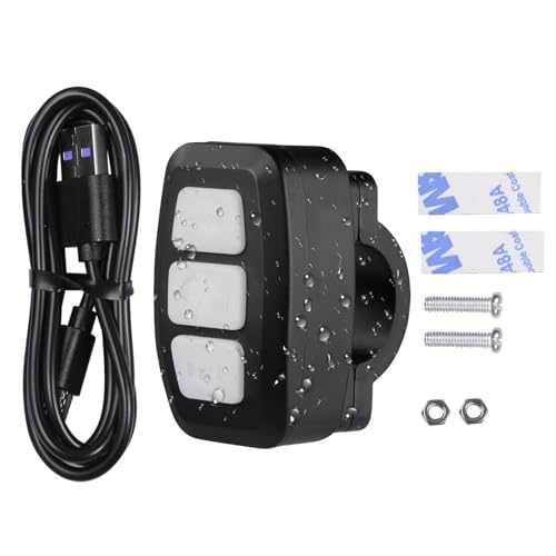 blu-etooth - Telecomando wireless con pulsante multimediale, impermeabile, IPX6, controllo musicale, controllo del manubrio, per auto, moto e biciclette