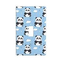 Panda Cute Print Light Switch Cover Plate, 1- Gang Standard Size 4.5\" x 2.76\", Decorative Toggle Wall Plate Covers, Unbreakable Polycarbonate Thermoplastic