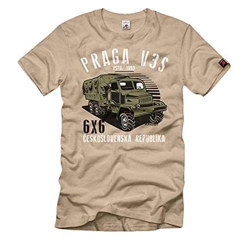 T-shirt camion Praga V3S beige XL vêtement armée tchécoslovaque militaire 6x6