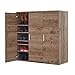 Movian, Schuhschrank/Schuhschrank Aufbewahrung/Schuhschrank aus Holz/Schuhschrank mit 3 Türen und Einlegeböden, Modulares DesignEingang, Schlafzimmer - Shoe cabinet - SR-9035 - Aschbraun