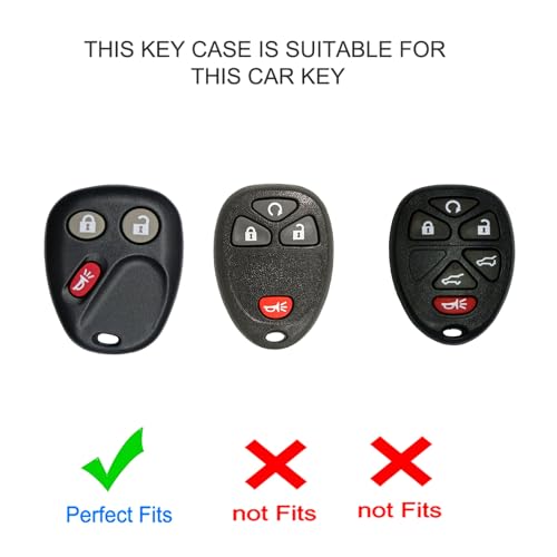 ELOHEI Key Fob Cover for Chevy, Premium Soft Key Fob Case Compatible with 2000-2007 Chevrolet Silverado Avalanche Equinox Suburban S10 Tahoe Trailblazer GMC Envoy Sierra Yukon Buick Rainier(White)