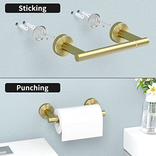 Toilet Paper Holder, Nuggicet Tissue Paper Holders Roll Holder Sus304 Stainless Steel Brushed Gold Wall Mounted Paper Holder For Bathroom Rv #TOP4