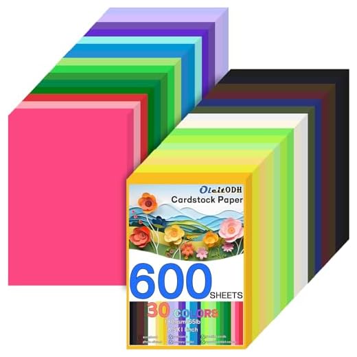 Oleitodh 600 Sheets Colored Construction Paper