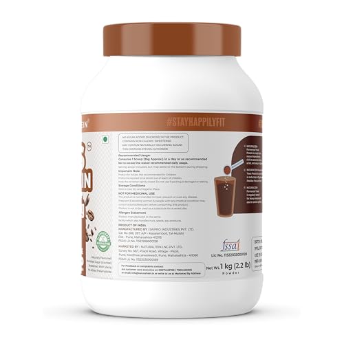Image of Naturaltein YES Protein 1kg | Fermented Yeast Vegan Protein Powder | Rich Coffee Flavour | 25 g Protein | No Added Sugar | Naturally Sweetened | Digestive Enzymes | Heavy Metal Tested | 28 Servings
