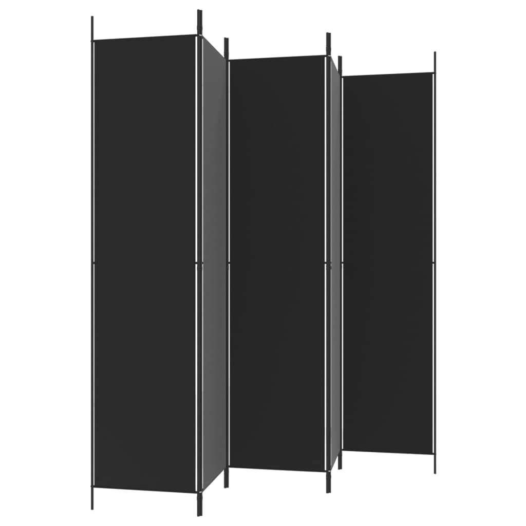 Lot de 5 paravents noirs 250 x 220 cm - En tissu - Moderne - Pour intérieur et balcon - Brise-vue - Vestiaire privé - Pour salon, chambre à coucher - Polyvalent