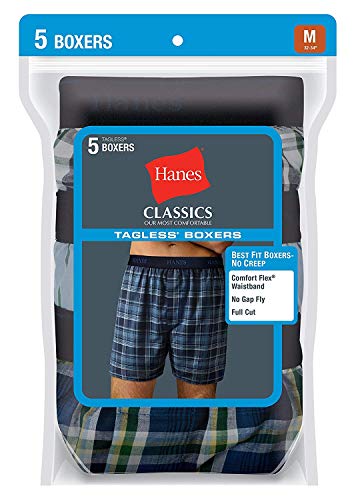 Hanes Ultimate Men's 5-Pack Yarn Dye Exposed Waistband Boxer-(Colors May Vary)2