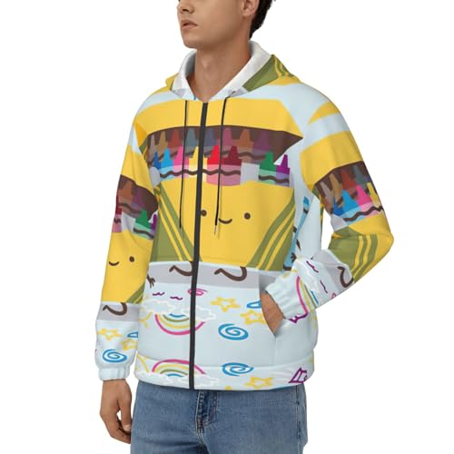 Sweat à capuche zippé EdWal motif crayons pour homme