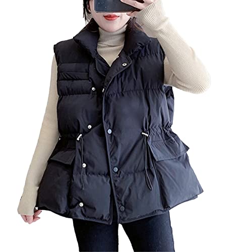Gilet sans manches à capuche pour femme veste d'hiver courte