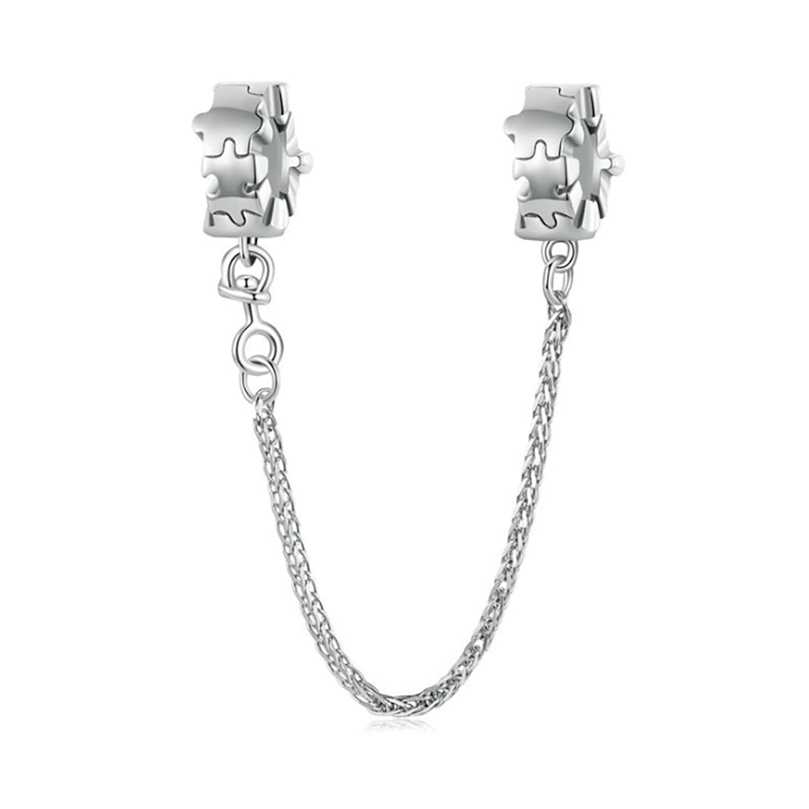 Cadena de seguridad de plata de ley para pulsera Pandora con clip de cruz 4