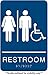 Headline Sign 8377 ADA Wheelchair Accessible Restroom Sign with Grade 2 Braille and Tactile Graphics, 6 Inches by 9 Inches, Blue/White, Made in USA