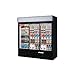 Beverage-Air LV66Y-1-B-LED LumaVue 75" Three Section Refrigerated Glass Door Merchandiser with LED Lighting 70 cu.ft. Capacity Black Exterior and Bottom Mounted