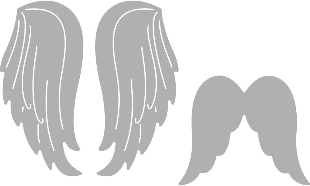 MegaCrea Embossing Stencil Angel Wings 3 and 4.7 cm 2 Pieces – Rayher