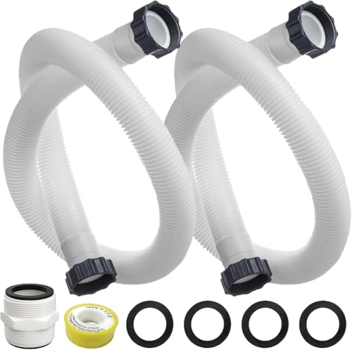 1.5" Pool Pump Hose for Intex Coleman Bestway Filters Filter Pumps & Saltwater, 1.5'' x 59" Sand Filter Hose Accessories, 2 Pack with Split Hose Connector