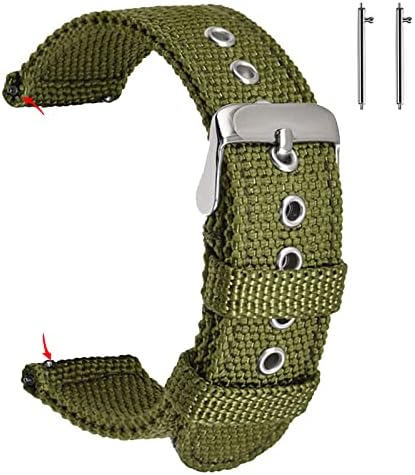 uEmoh Watch Bands, Quick Release Nylon Watch Straps for Men Women, Watch Bands of Multiple Colors & Width(18mm, 20mm, 22mm) (18mm, Blackish Green)