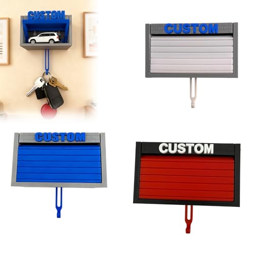 Customizable Text Car Garage Key Holder with Opening Door |