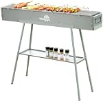 WILLBBQ Charcoal Grills Commercial Quality Portable Multiple Size Hibachi BBQ Lamb Skewer Detachable Camping Barbecue Grill for Garden Backyard Party Picnic Outdoor Cooking Use(39.4x7.1x5.1 inch)