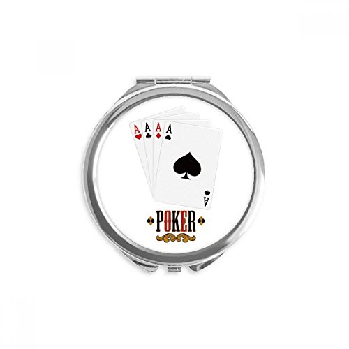 Miroir de poche maquillage portable à motifs cartes pour des retouches rapides en soirée