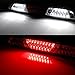 iJDMTOY Clear/Red Lens w/Chrome Reflector Full LED High Mount Third Brake Lamp w/ F1 Strobe Flash Feature Compatible With Ford 2015-2020 F-150, 2017-up F-250 F-350, 2019-up Ranger, 2022-up Maverick