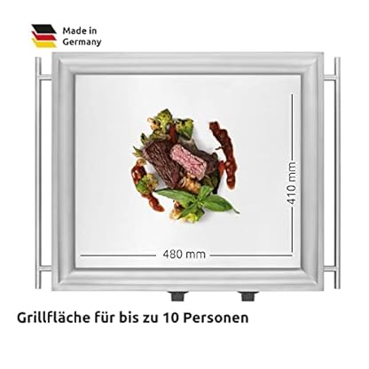 Teppinox M3000 – Elektrogrill Made In Germany (Elektrische Grillplatte, Teppanyaki, Tischgrill mit präziser Temperaturregelung bis 250 Grad, Grill aus Edelstahl für beste Wärmeverteilung) – Bild 4