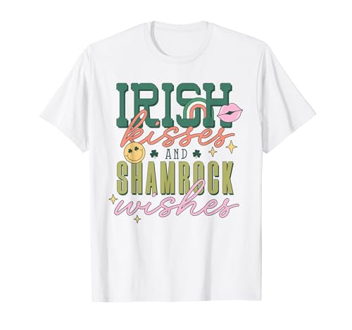 Irish Kisses Shamrock Wishes St Patrick Cadeau pour homme et femme T-Shirt