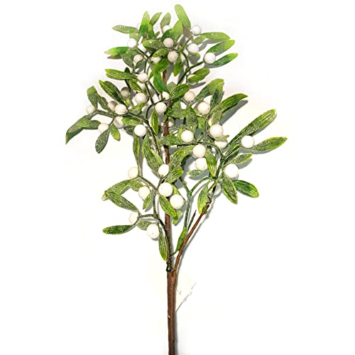 Blue Frog Toys Artificial Faux Glittered Mistletoe Plant Spray 72cm - Christmas Decoration