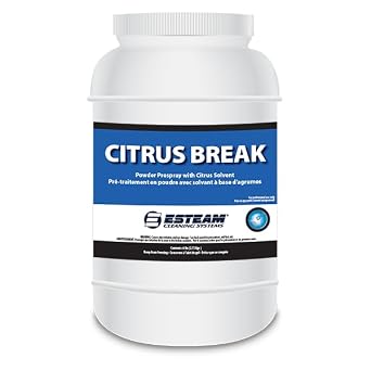 Esteam Citrus Break Pre-Spray, High Powered D-limonene Infused Powder Carpet Prespray with Citrus Solvent, Breaks Down Soil and Greases Quickly and Easily, 6 Lb. Jar