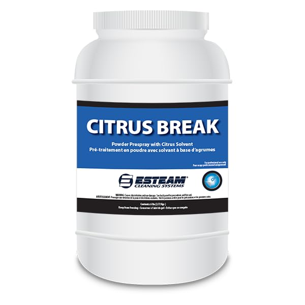 Esteam Citrus Break Pre-Spray, High Powered D-limonene Infused Powder Carpet Prespray with Citrus Solvent, Breaks Down Soil and Greases Quickly and Easily, 6 Lb. Jar