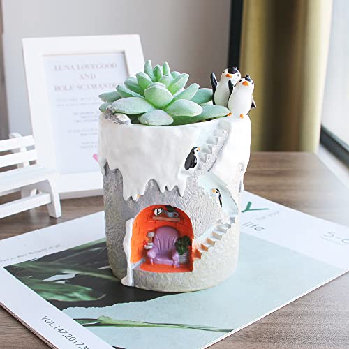 Segreto Creative Penguin Family Plants Pots Brush Pots For Succulent Plants Decorated Desk,Garden,Living Room #TOP3