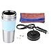 Auto Heizbecher, 350ML 12V Edelstahl Zigarettenanzünder Elektro im Auto KettleTravel Thermoskannen Heizung Wasserflasche Auto Elektro Heizung Becher 3 Farben(Blau)