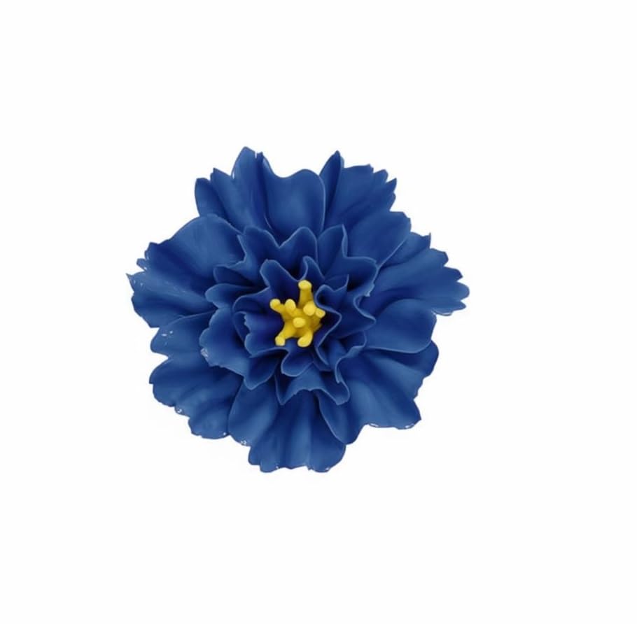 Image of Ceramic Flower Wall Art Decor, Artificial Flower Wall Sculpture,Handmade Ceramic Flowers for Home,Hallway,Living Room, Kitchen,Bathroom (Royal Blue,Carnation, 2.76 inch)