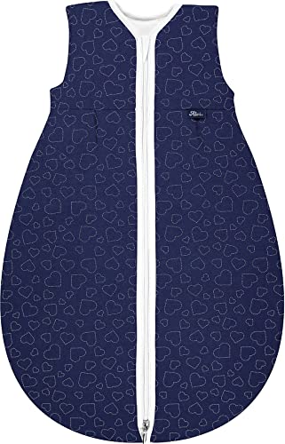 Alvi Mäxchen Thermo Schlafsack ohne Arm Design Hearts Navy (Größe 90)