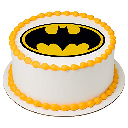 Batman Emblem Edible Cake Topper Icing Image for 8 inch round cake or larger