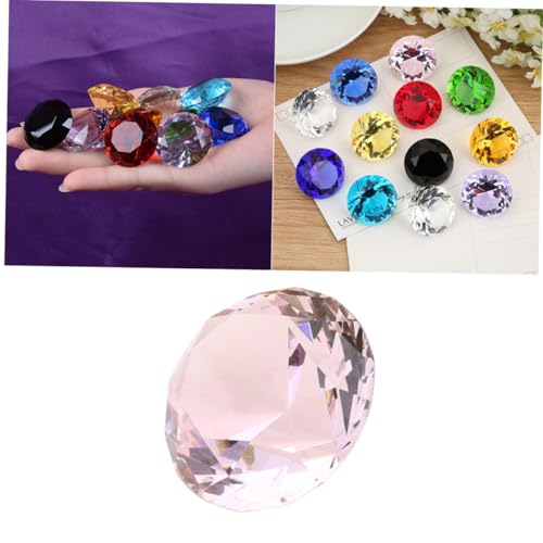 Gemas artificiales de cristal rosa de 60mm para centros de mesa de bodas 5