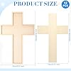 Blueweenly 12 Pcs Unfinished Wooden Craft Crosses for Christian Blank Wooden Crosses 9.06 x 5.91 Inch DIY Religious Craft Hanging Ornaments Party Decor Church Bible #1
