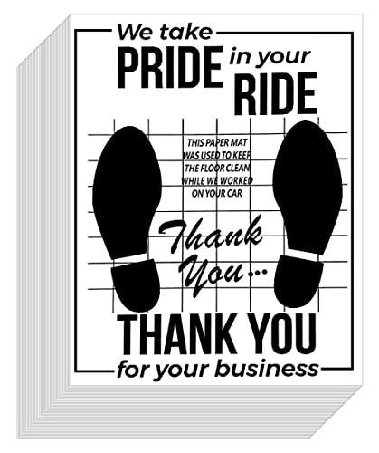 50Pcs White Car Paper Floor Mats Protective Auto Floor Mat,Disposable Paper Floor Mats For Cars Auto Vehicles Automotive,Printed With Cute Footprint Paper 15.7''X 19.7'' #TOP30