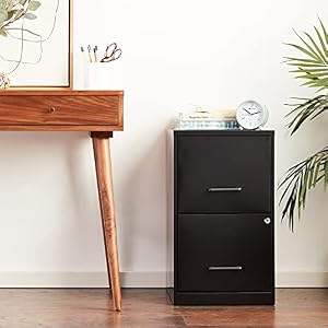 NuSparc 2 Drawer Locking Filing Cabinet | Pre-Assembled Steel Construction | Space-Saving Design is Perfect for Home and Small Office | Letter-Size | Assembled in North America — photo 2 of 6