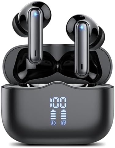 Bluetooth Kopfhörer, 2026 Kopfhörer Kabellos Bluetooth 5.4 mit 4 ENC Noise Cancelling Mics, Tiefer Bass 40Std Spielzeit In Ear Kopfhörer, IP7 Wasserdicht Sport Ohrhörer für Büro/Sp