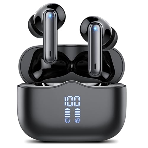 Cuffie Bluetooth, Auricolari Bluetooth 5.4 con Stereo HiFi Immersivo, 40Ore Cuffie Wireless In Ear ENC Cancellazione Rumore, LED Display, Touch Control, USB-C, IP7 Impermeabile Cuffiette Bluetooth