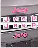 Reflective Concepts - 2018-2026 Jeep Compass - Jeep Front and Rear Emblem Overlay Decal Stickers - (Color: Hot Pink)