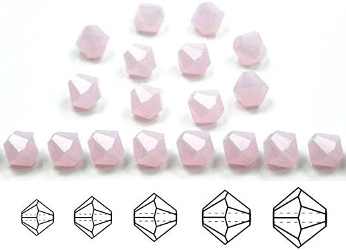 3mm Pink Alabaster, Czech MC Bicone Beads (Rondell, Diamond Shape Crystals), 2.5 gross = 360 pieces