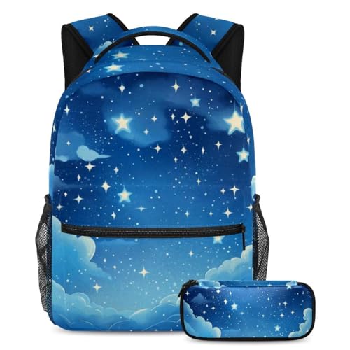 Sac à dos bleu ciel étoilé idéal pour l'école et les sorties de votre enfant