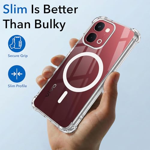 Image of Jkobi Shockproof Crystal-Clear Back Cover for Vivo Y51 Pro 5G | Vivo T5x (Magsafe Wireless Support | Drop & Camera Protection | Hard Polycarbonate)